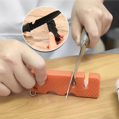 Aiguiseur couteau orange facile utilisation