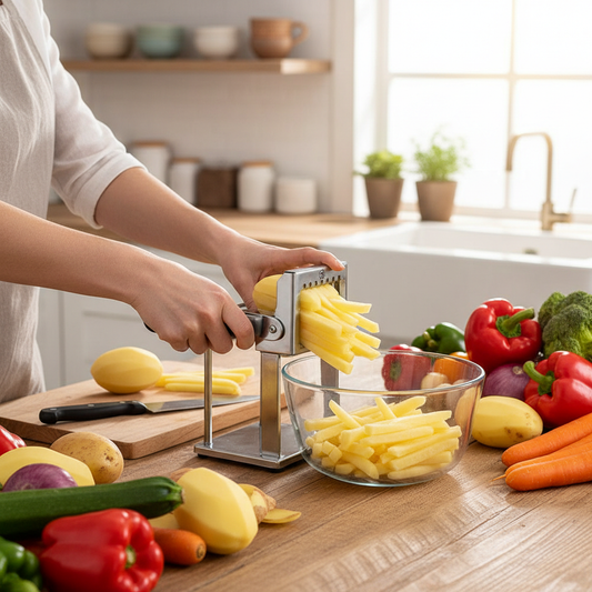 Coupe frites en action