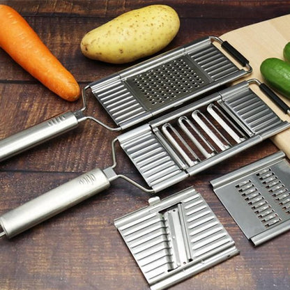 Coupe légumes en acier inoxydable et avec plusieurs  lames interchangeable 