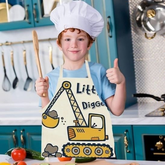 Tablier de cuisine enfant motifs véhicules | Coloré Junior